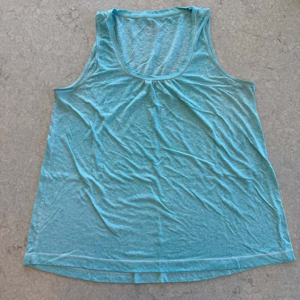 Sonoma Life Style Tank Top Size L Blue Cotton Blend Scoop Neck